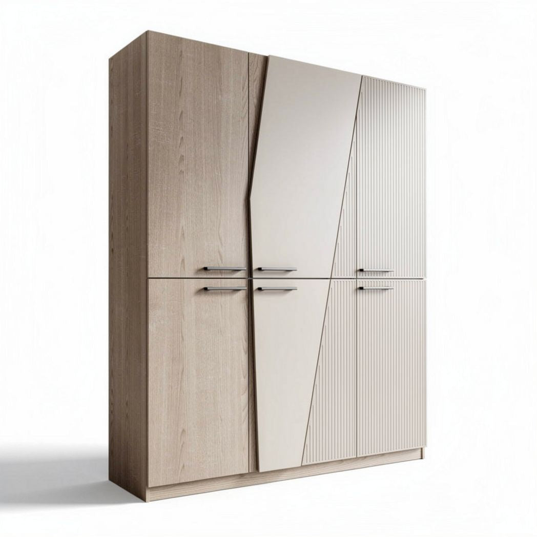 Modern two-tone wooden wardrobe with sleek design and ample storage space 180 x 90 x 40cm