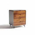 Modern wooden 4-drawer storage cabinet in walnut finish 60 x 45 x 75cm