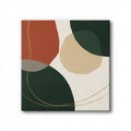 Abstract geometric canvas wall art in earthy tones 30 x 30 x 2cm