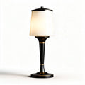 Table lamp with frosted glass shade and black metal base 15 x 15 x 40cm