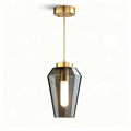 Glass pendant light fixture with gold accents for dining room 20 x 20 x 40cm