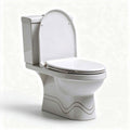Gravity flush toilet with elongated bowl and white ceramic finish 70 x 40 x 80cm