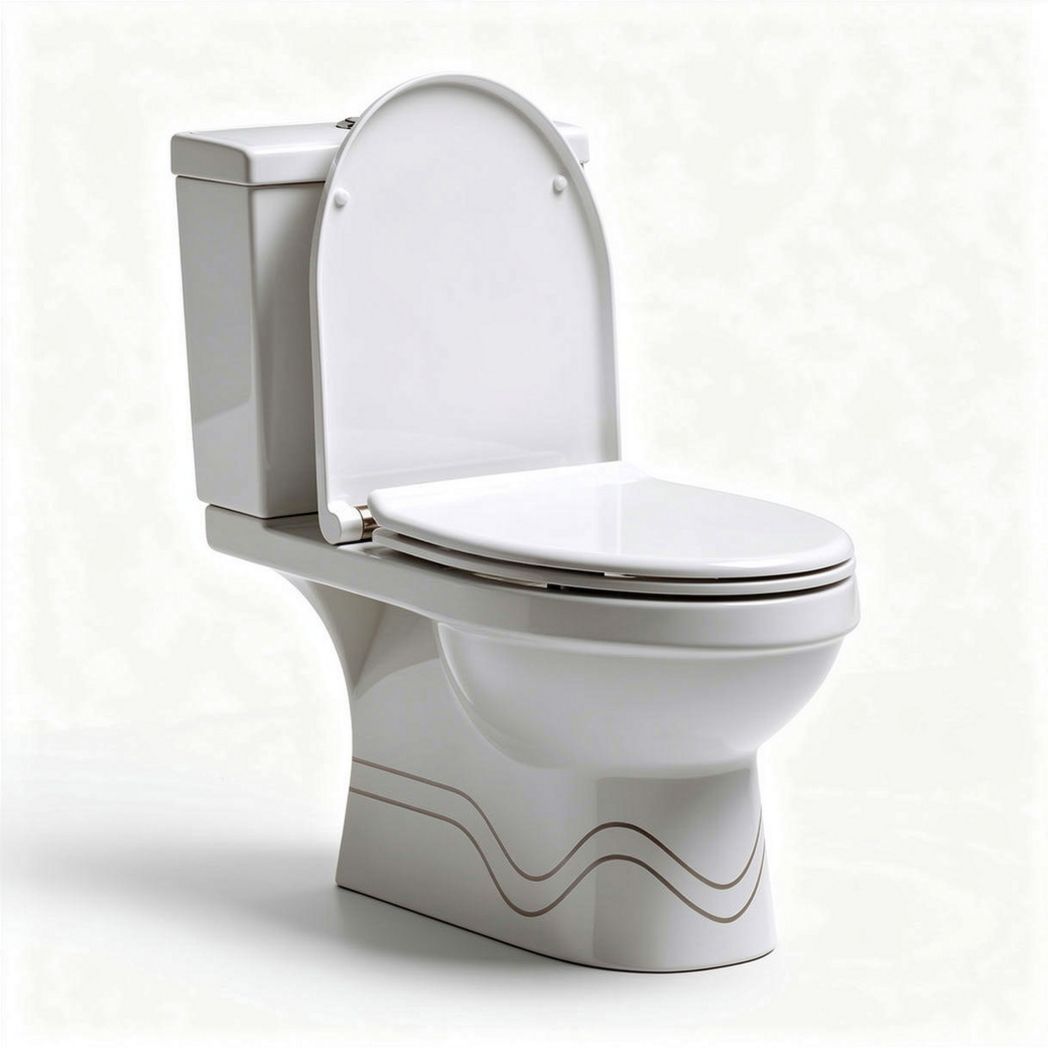 Gravity flush toilet with elongated bowl and white ceramic finish 70 x 40 x 80cm